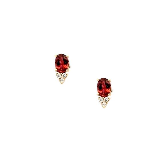 Natural Tourmaline Diamond Earrings 14k Gold 1.87 TCW Certified $2,950 210761 - Picture 5 of 11